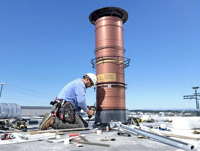 Installed chimney liner by Bristol Chimney Sweep in Bristol, RI