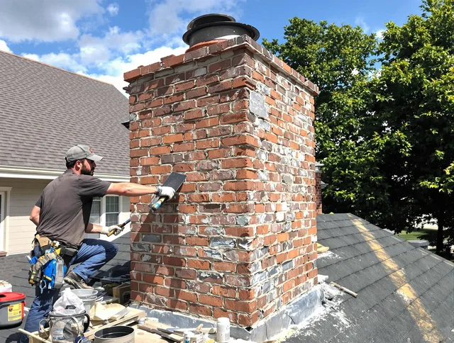 Completed chimney rebuild by Bristol Chimney Sweep in Bristol, RI